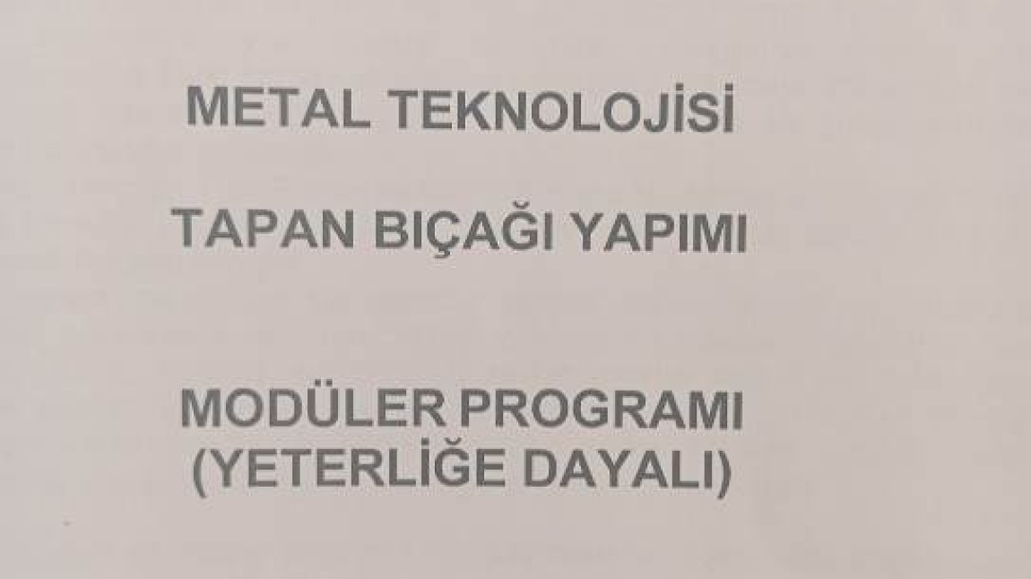 Tapan Bıçağı Modüler Kurs Proğramı Hazırladık.